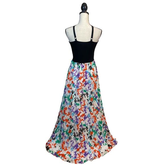 Tanya Taylor Fifi Long Silk Blend Maxi Dress Halter Multicolor Fairy Size Large - Picture 2 of 9